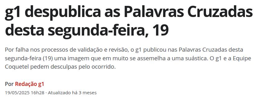 Suástica no g1. 