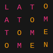 Exemplo de solução para square word fornecido pelo chatGPT e editado por mim.